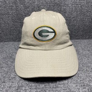 Vintage Green Bay Packers Hat Cap Strap Back Mens Tan NFL Football 90s